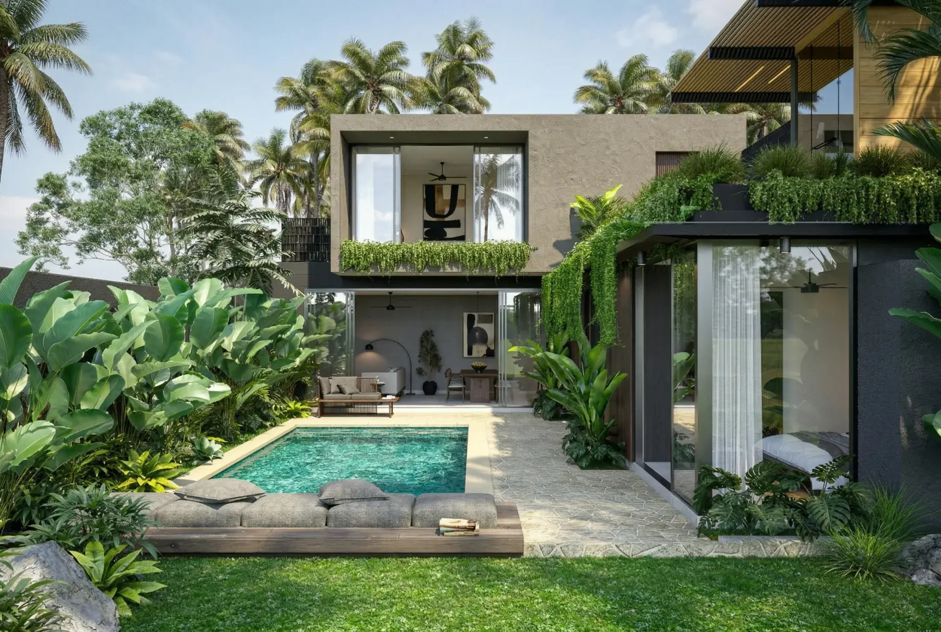 Nara Villas exterior with private pool - luxury villa development in Uluwatu, Bali