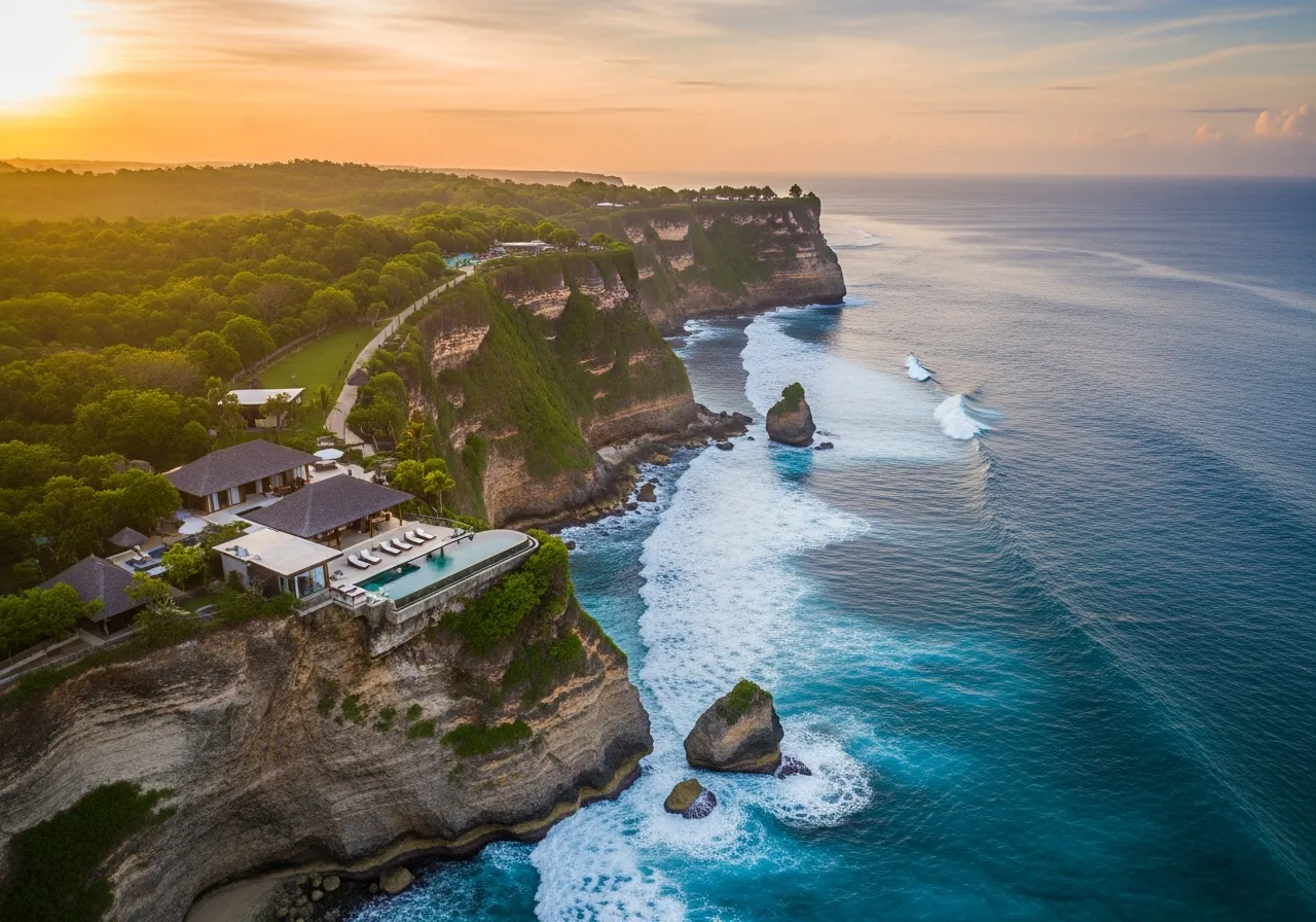 Aerial view of Bali coastline for property investment