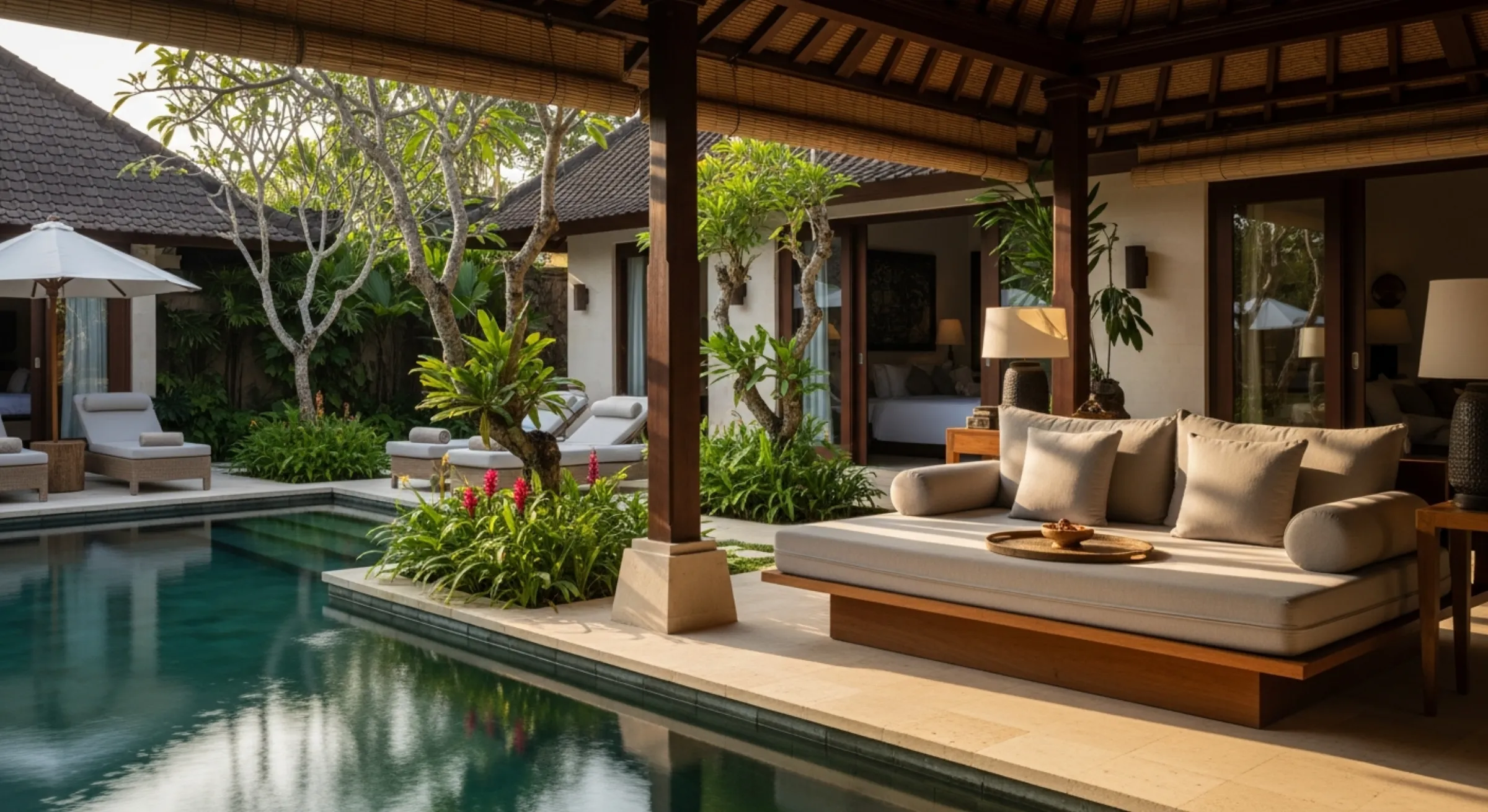 Luxury Bali villa with private infinity pool, representing the short-term rental income a well-managed villa can earn