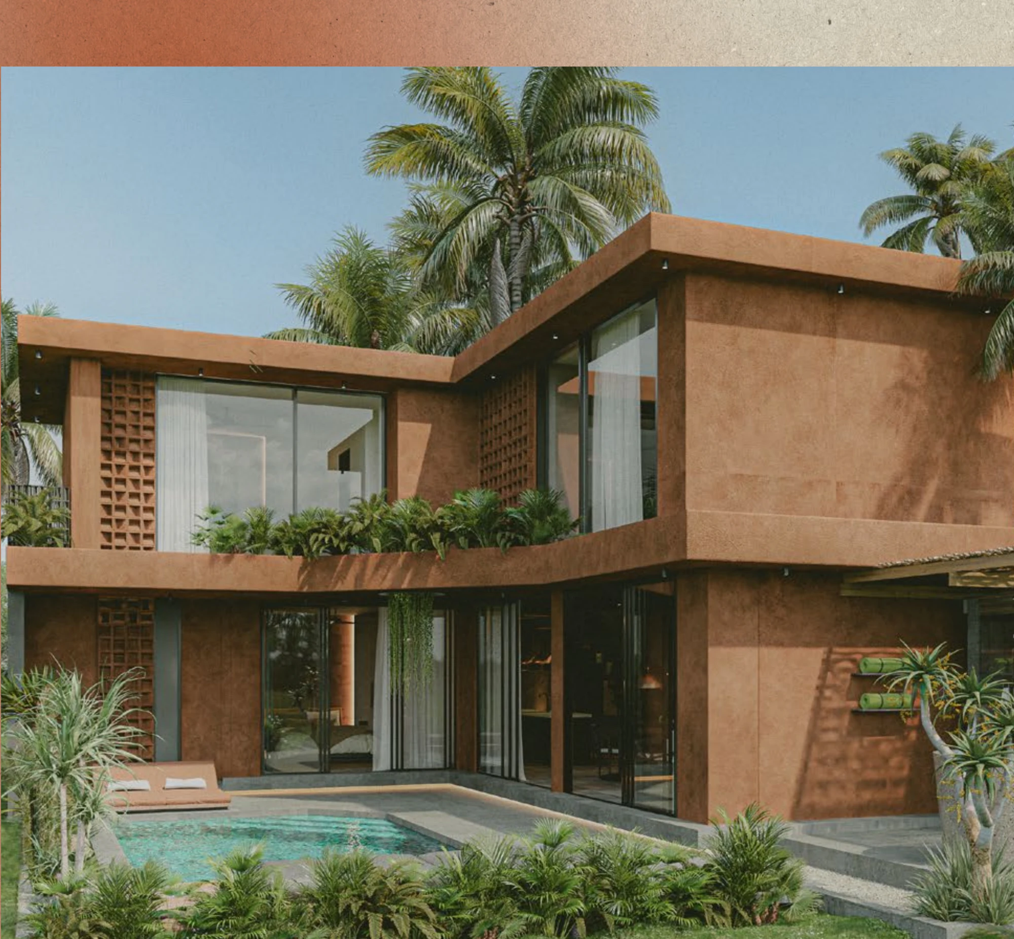 Suku Residences 3-bedroom villa - full facade with private pool