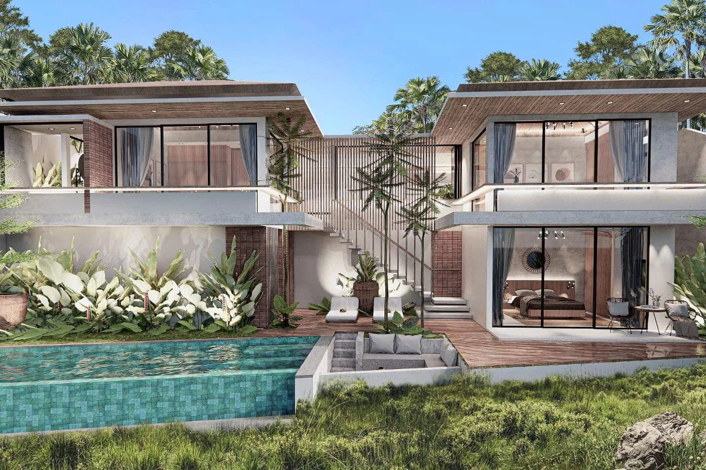 River Edge Villa - Tropical Brutalist villa by Balitecture