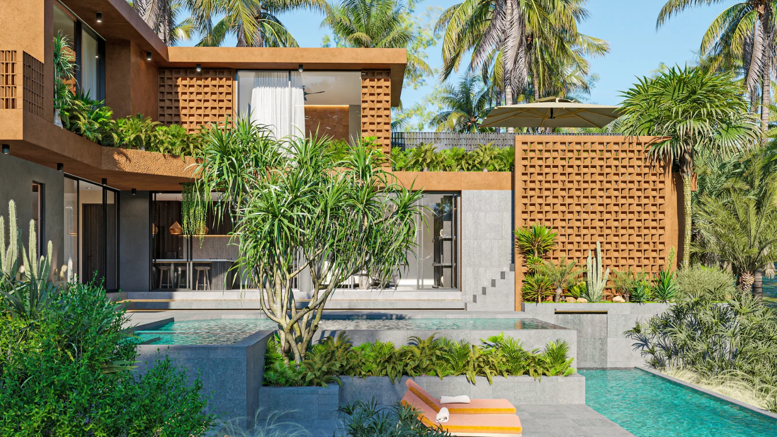 Suku Residences architectural render - boutique wellness villa community Uluwatu Bali by Balitecture
