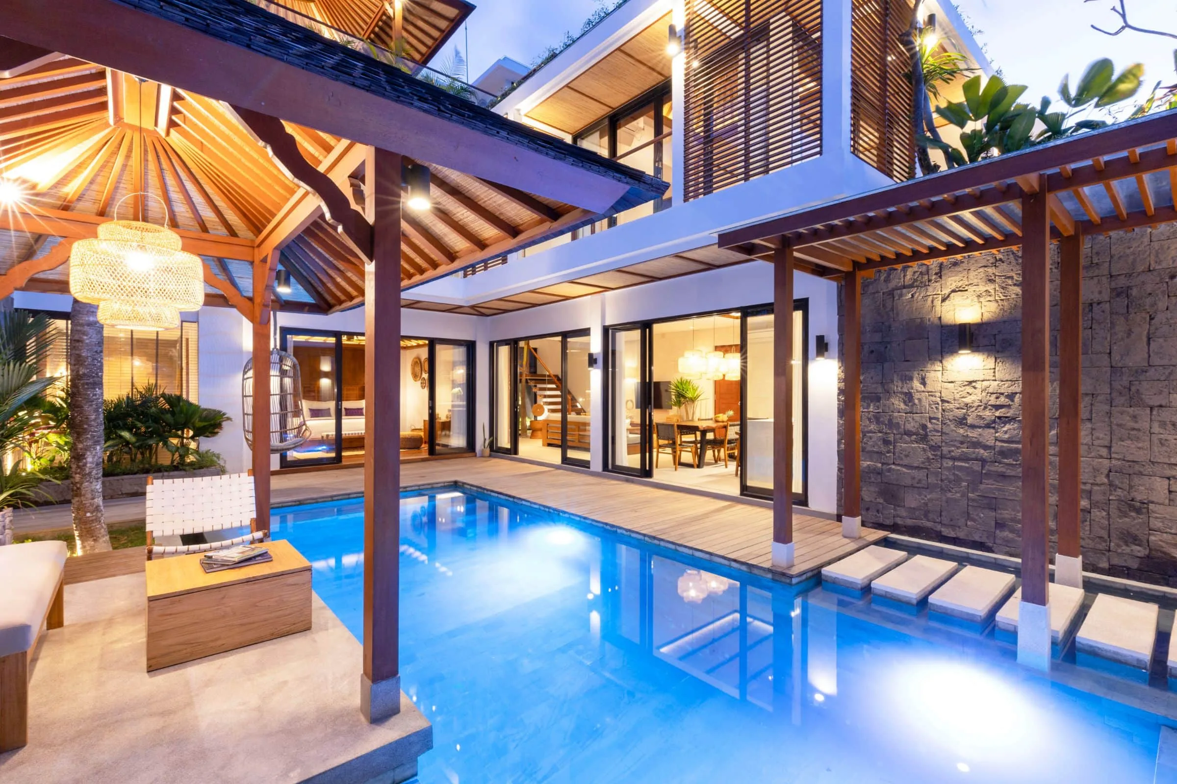 Tropical garden and outdoor living at a Balitecture-managed villa
